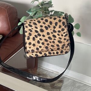 Christian Dior RARE Leopard Cannage Patent Leather Vintage Shoulder Bag